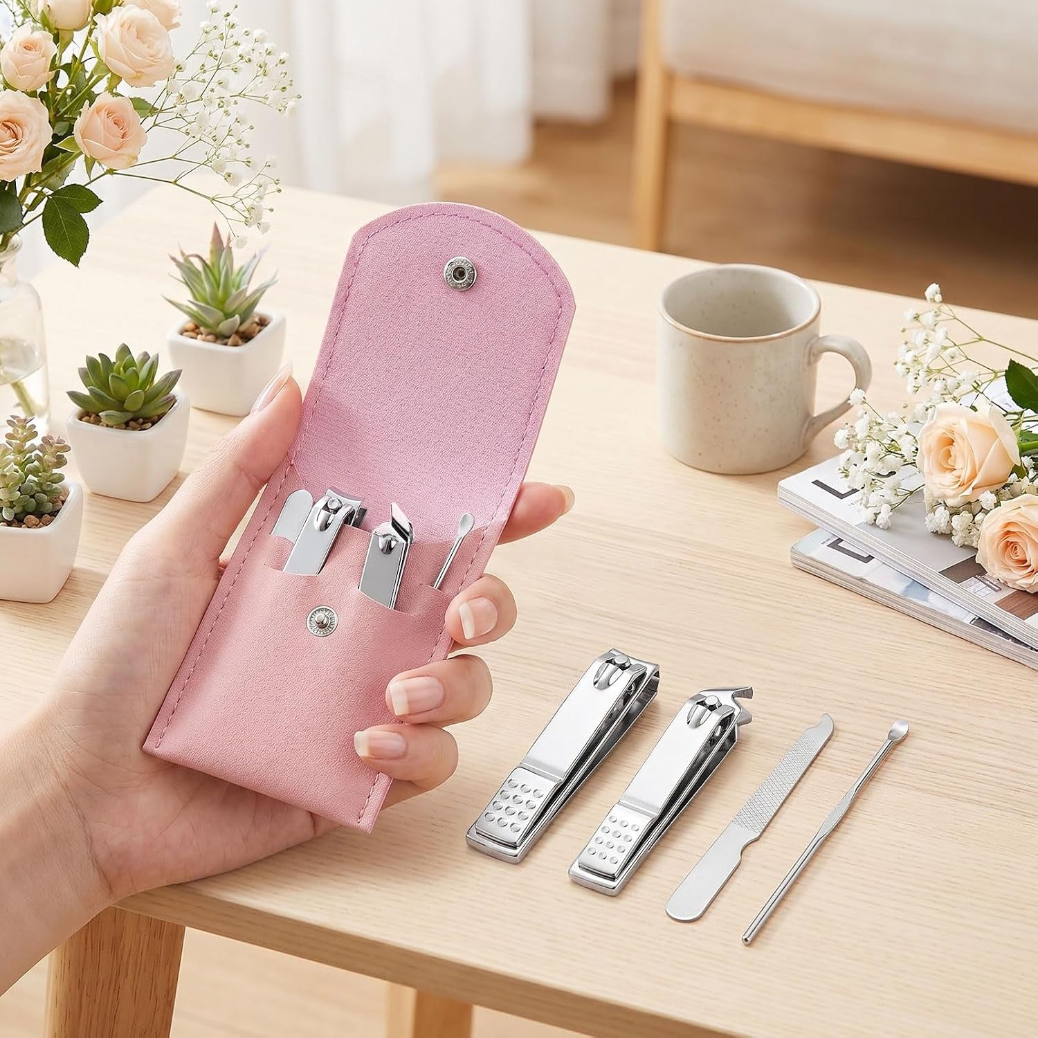Travel Manicure & Pedicure Nail Clipper Set with Case
