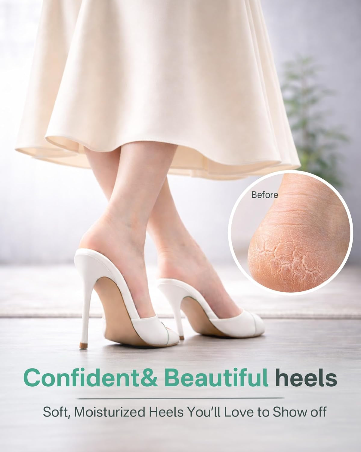 Moisturizing Silicone Socks for Dry Cracked Heels, 2 Pairs