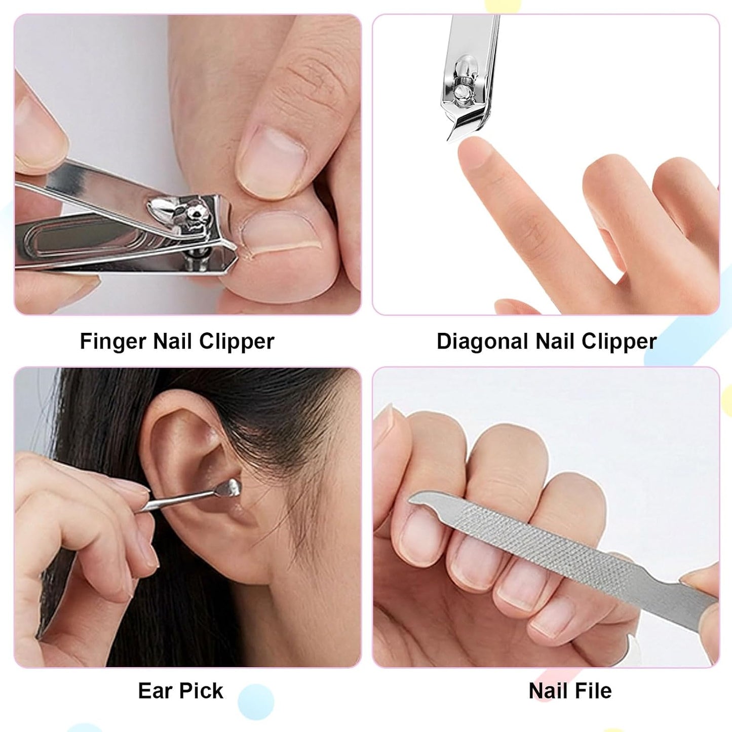 Travel Manicure & Pedicure Nail Clipper Set with Case
