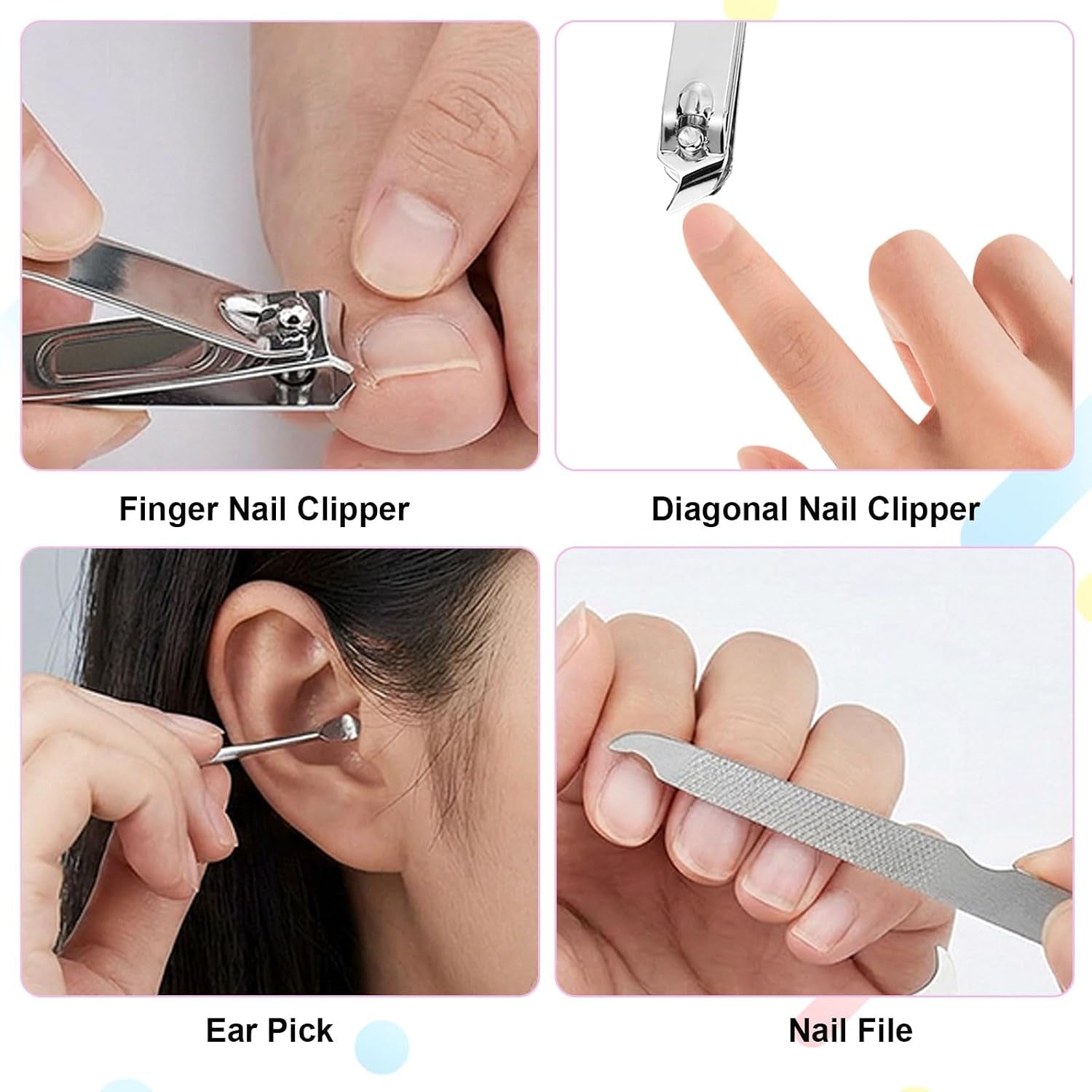 Travel Manicure & Pedicure Nail Clipper Set with Case